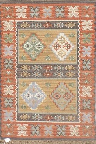 Beige Rust Jute 120x180 CM   (4'X6') Rug